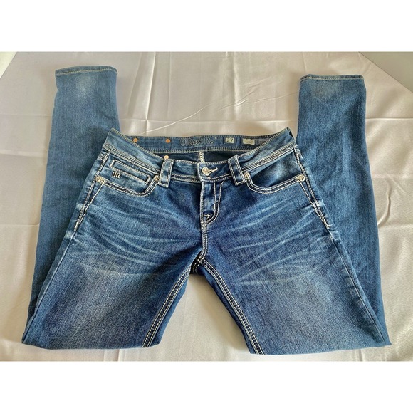 Miss Me Denim - Miss Me Women's Size 27 Skinny Jeans‎ Bling Red Embroidery Back Pockets JP5567G4